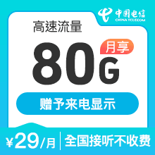 电信尊享版29元80G